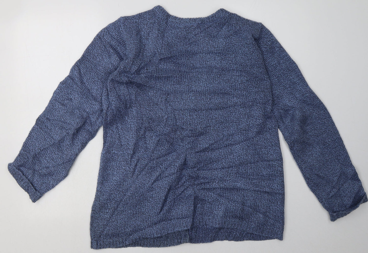 BM Womens Blue V-Neck  Acrylic Cardigan Jumper Size S