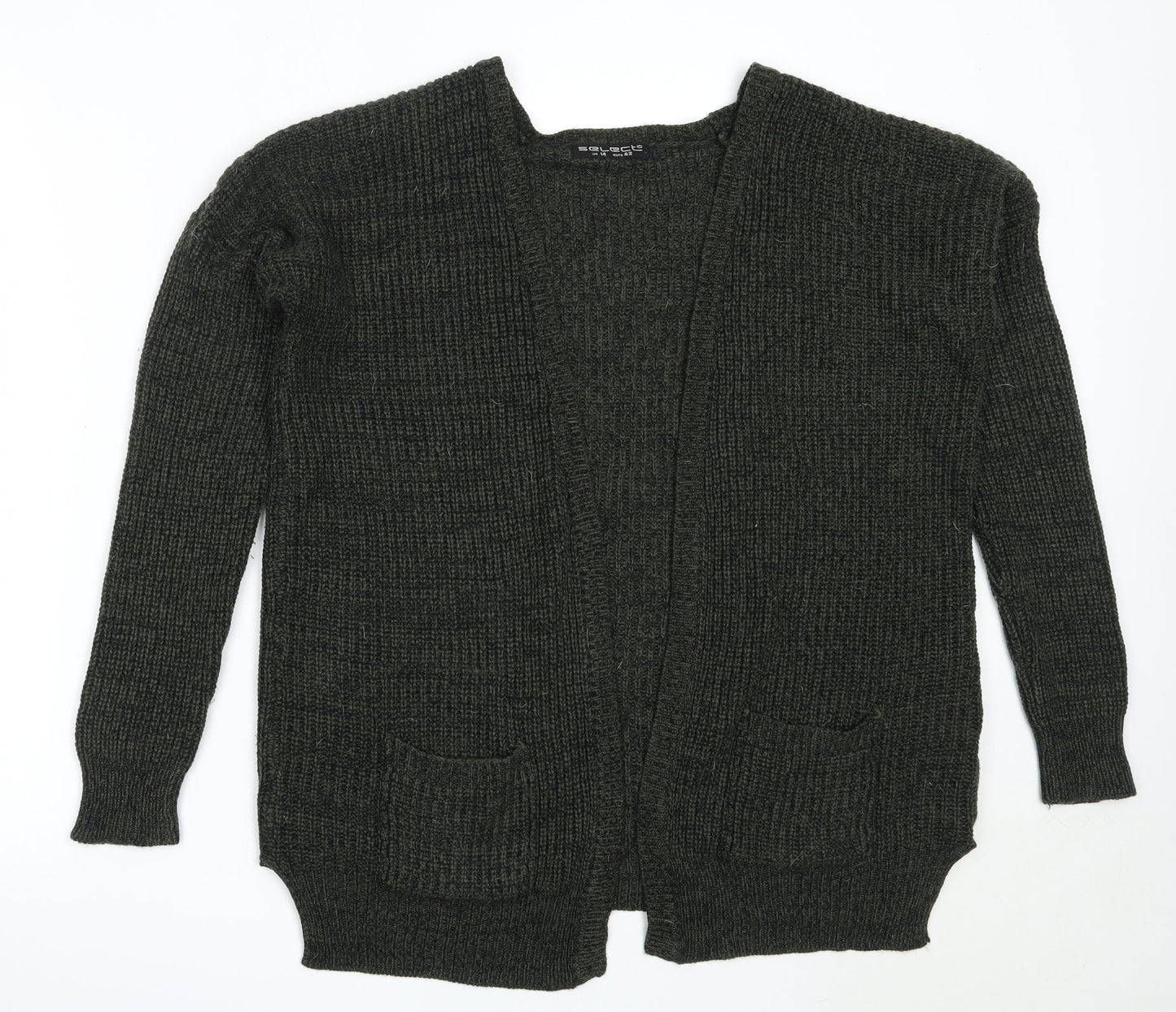 Select Womens Green Round Neck  Acrylic Cardigan Jumper Size 14
