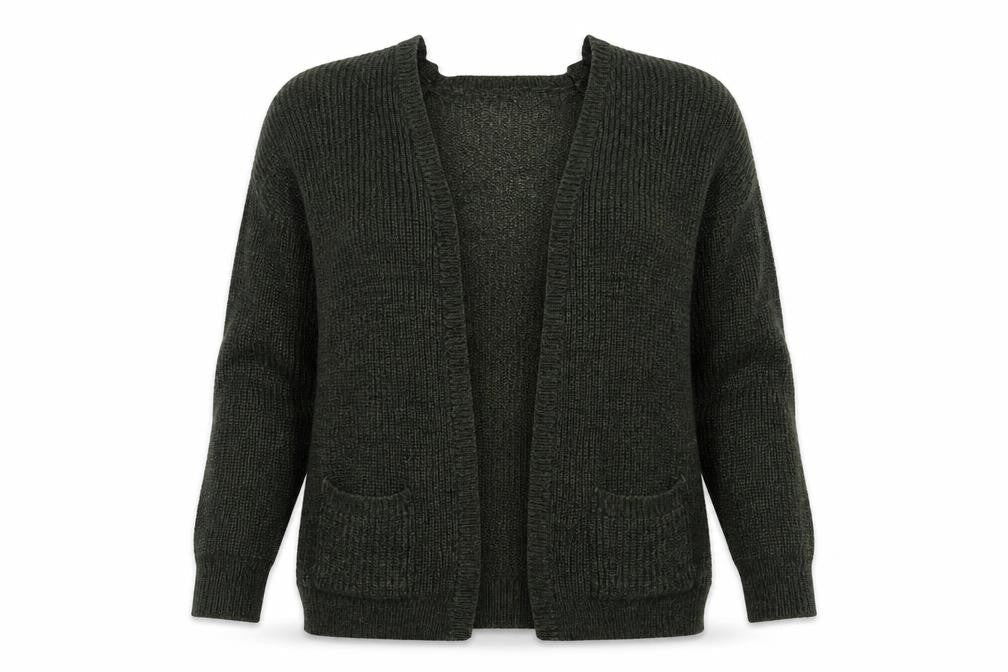 Select Womens Green Round Neck  Acrylic Cardigan Jumper Size 14