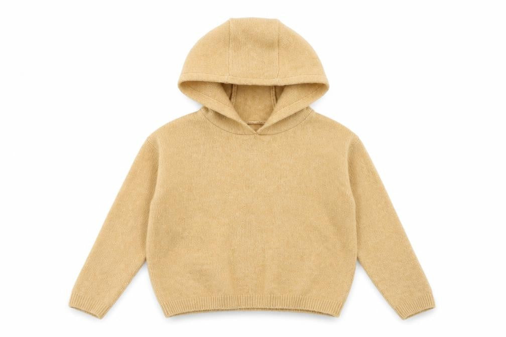 TU Girls Beige  Acrylic Pullover Hoodie Size 8 Years