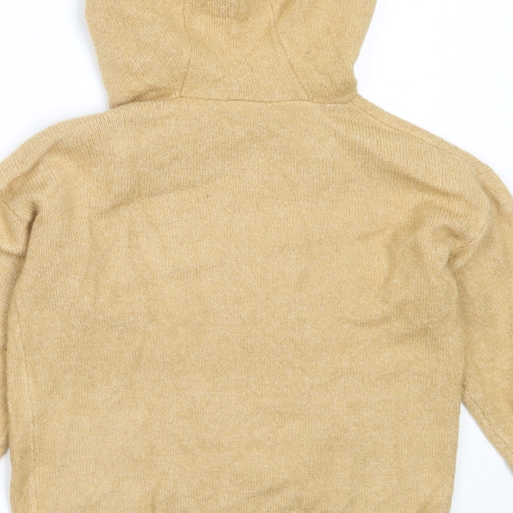 TU Girls Beige  Acrylic Pullover Hoodie Size 8 Years