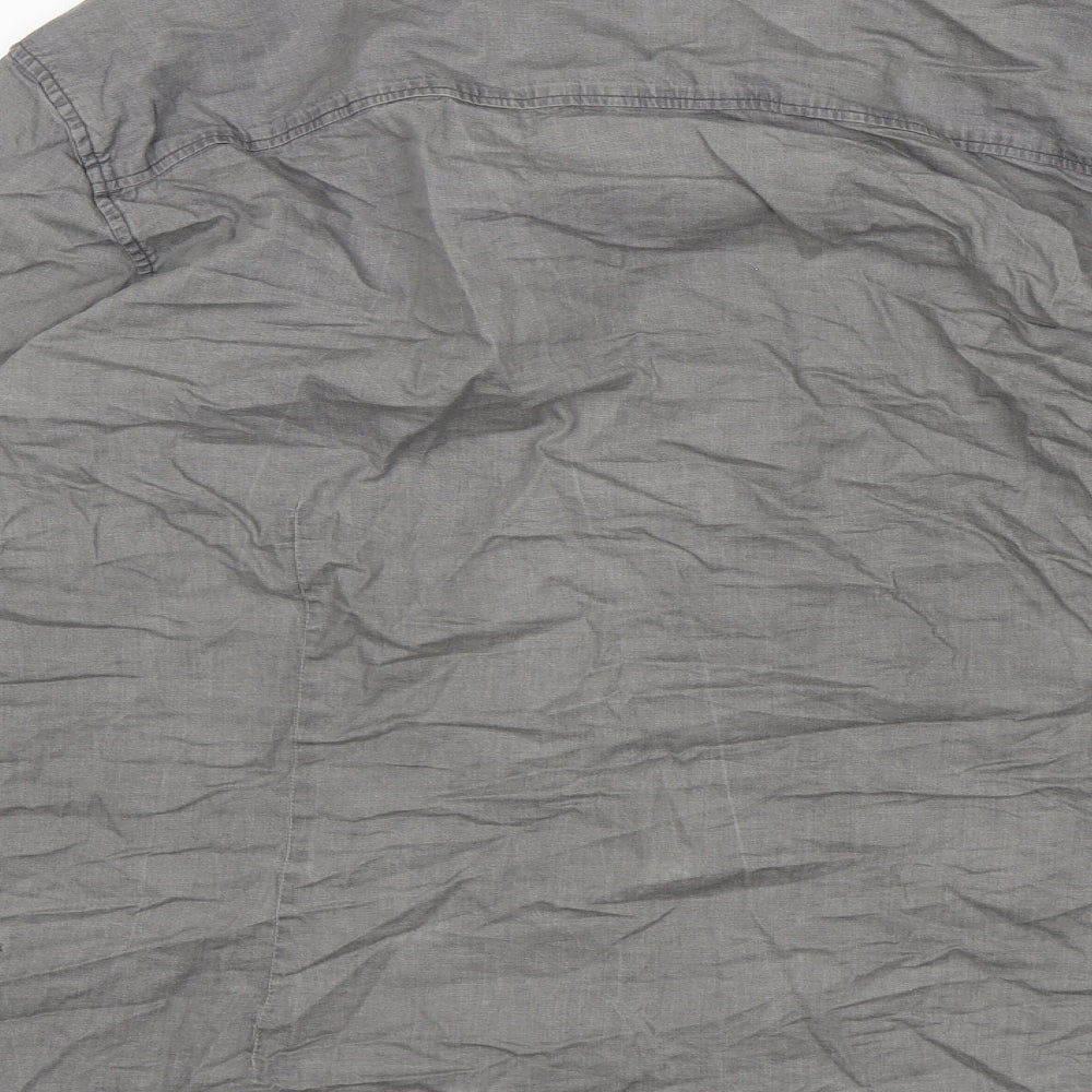 Burton  Mens Grey  Cotton  Button-Up Size 2XL Collared