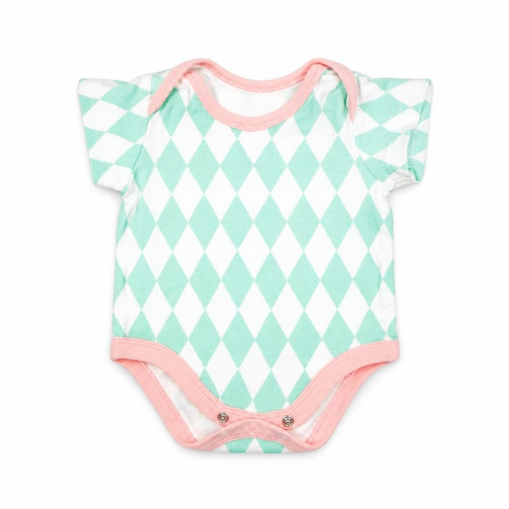 mamas & papas Girls Multicoloured Argyle/Diamond Cotton Leotard One-Piece Size Newborn