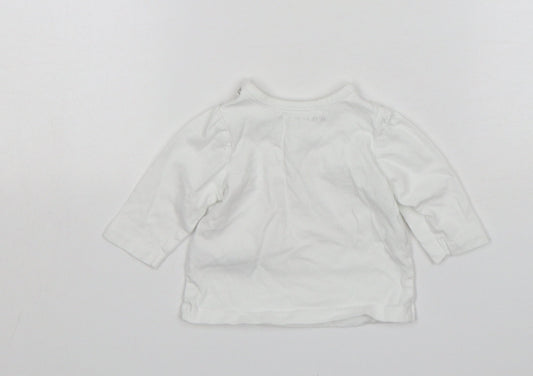 Nutmeg Girls White  Cotton Basic T-Shirt Size Newborn Round Neck  - Daddys Little Princess