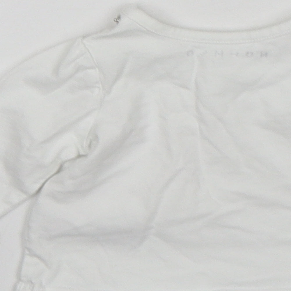 Nutmeg Girls White  Cotton Basic T-Shirt Size Newborn Round Neck  - Daddys Little Princess