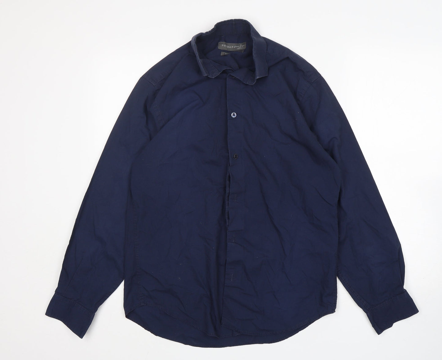 Primark Mens Blue    Button-Up Size M Collared