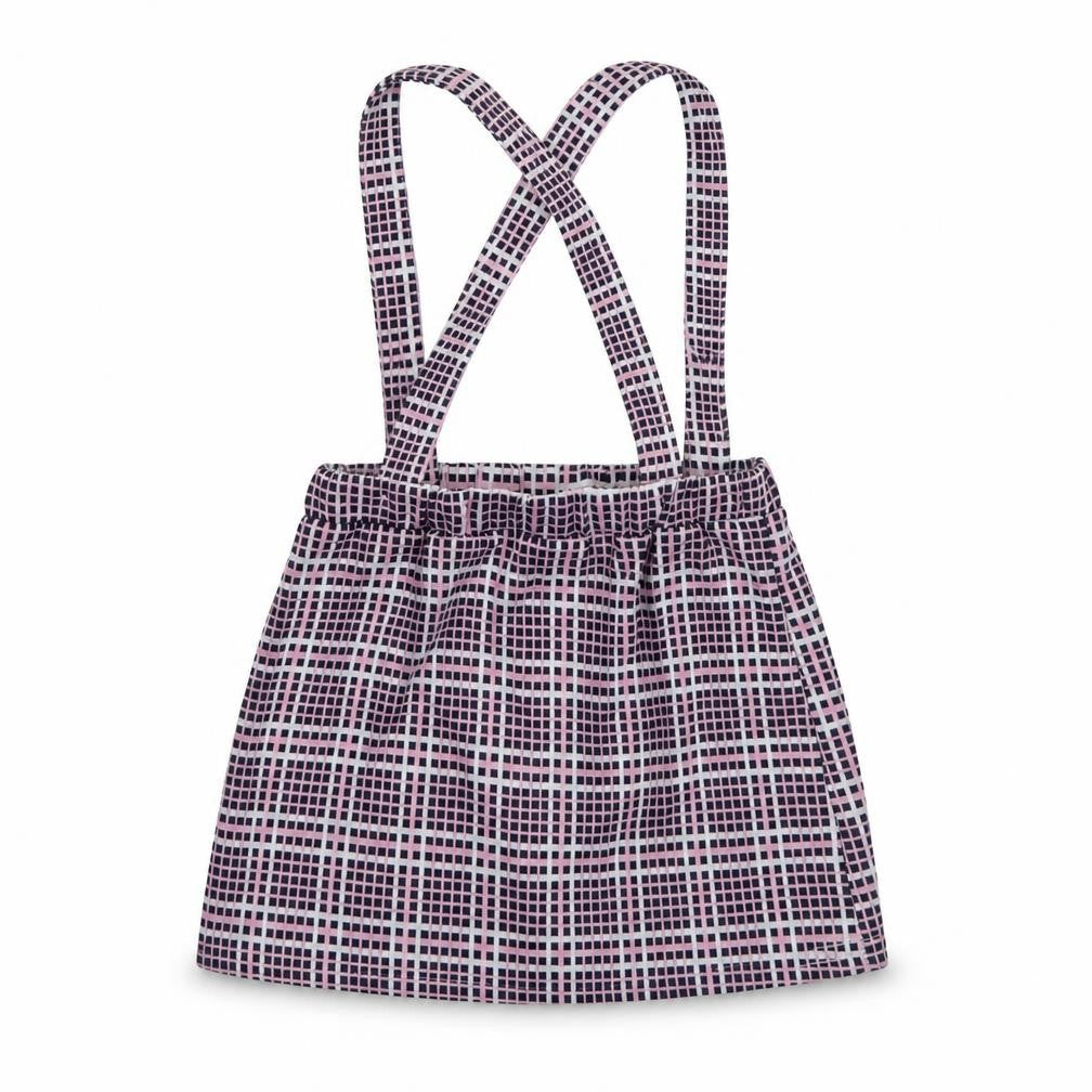 so cute Girls Pink Check Polyester Pinafore/Dungaree Dress  Size 2-3 Years  Square Neck Pullover