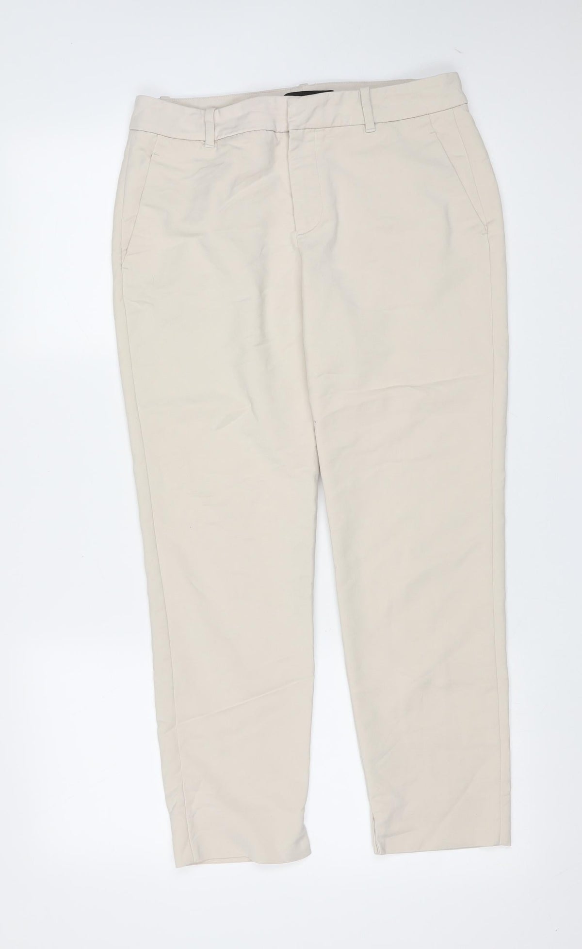 Zara Womens Beige  Polyester Blend Trousers  Size M L26 in Regular Zip