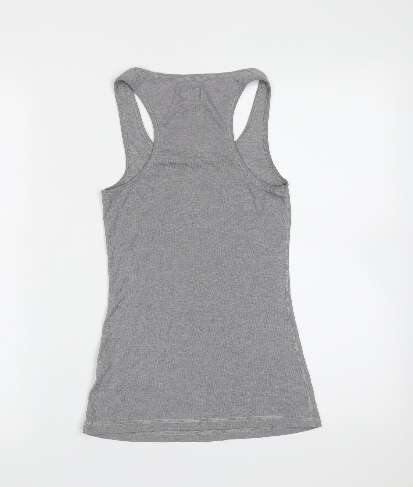 Jack Wills Womens Grey  Cotton Basic Tank Size 6 Round Neck