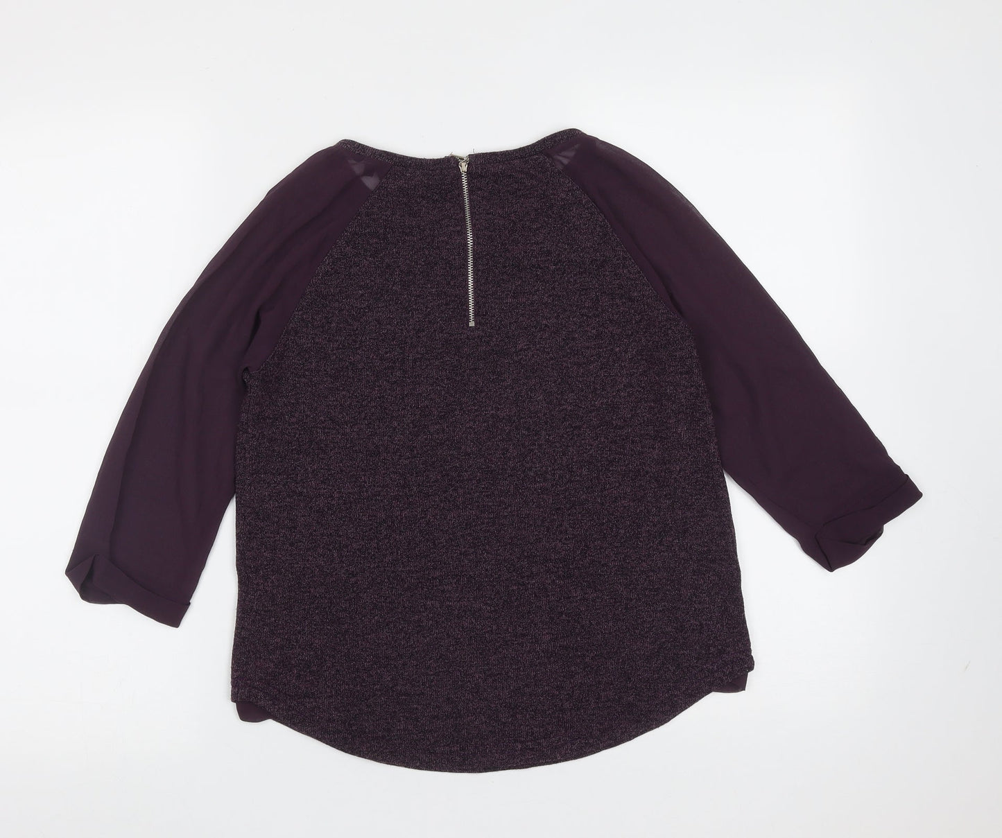 New Look Womens Purple Round Neck  Polyester Pullover Jumper Size 6