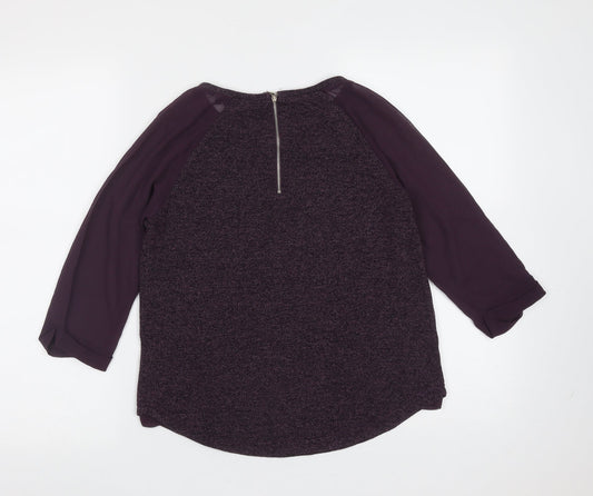 New Look Womens Purple Round Neck  Polyester Pullover Jumper Size 6