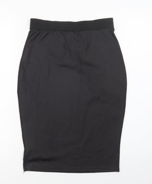 Preworn Womens Black  Polyester Straight & Pencil Skirt Size M