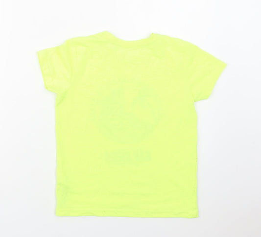 Primark Girls Green  Polyester Basic T-Shirt Size 7-8 Years Crew Neck