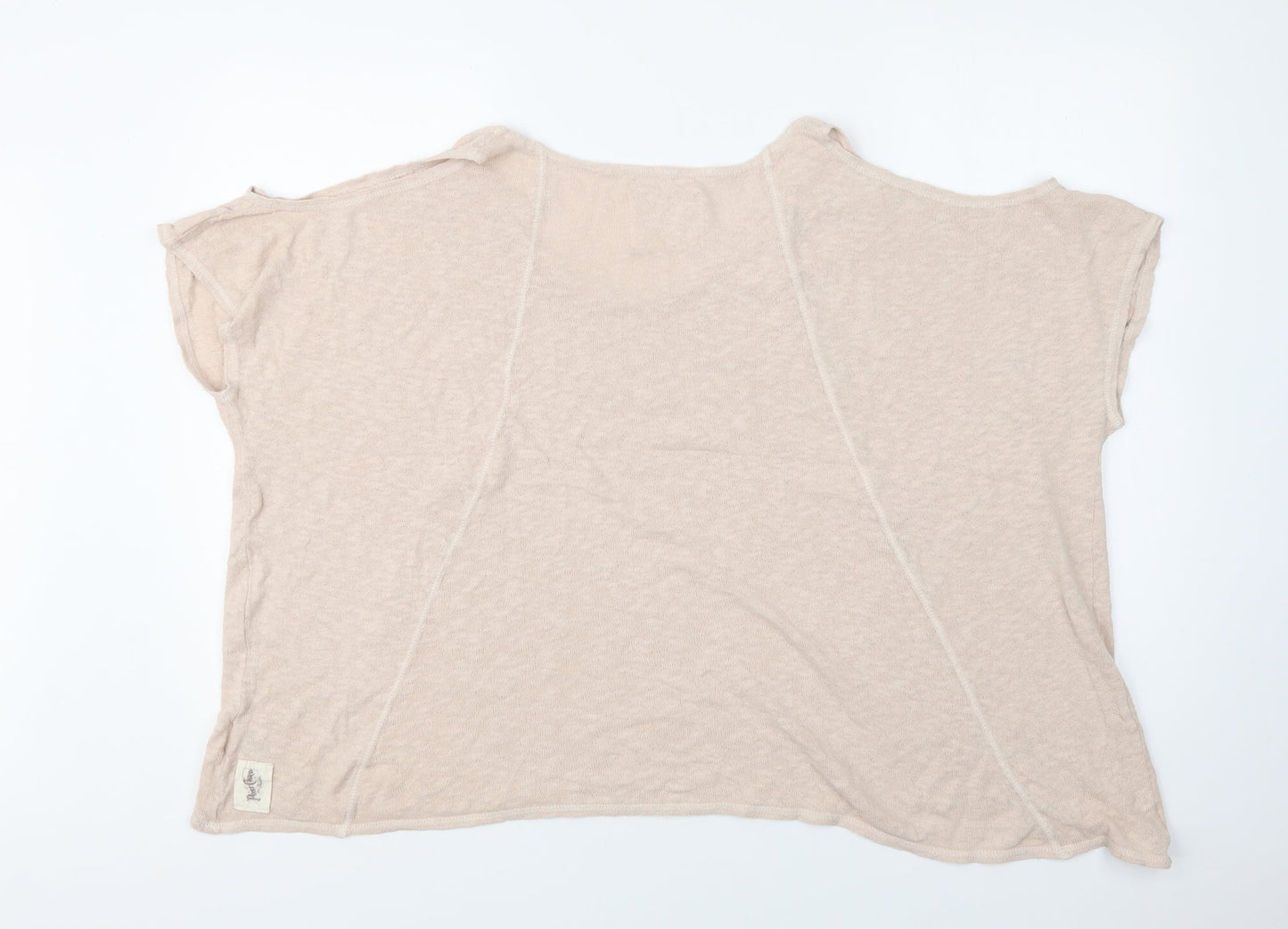 A Postcard From Brighton Womens Pink  Cotton Basic Blouse Size L Crew Neck