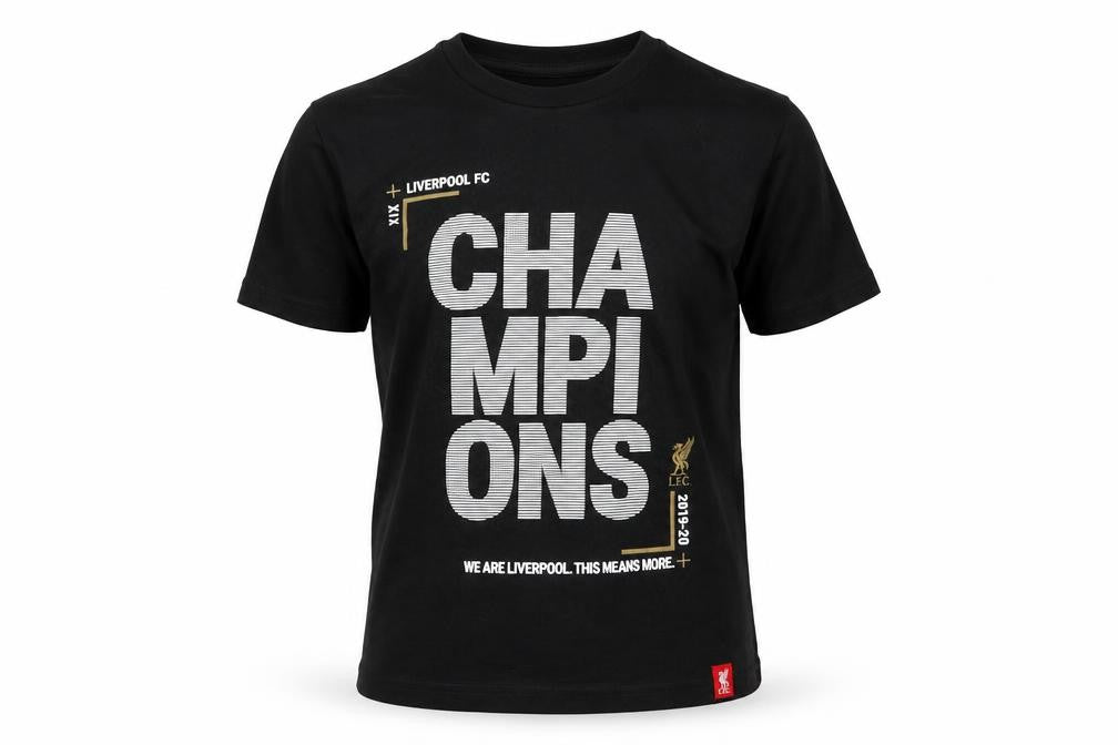 LFC Boys Black  Cotton Basic T-Shirt Size 7-8 Years Crew Neck Pullover - Champions