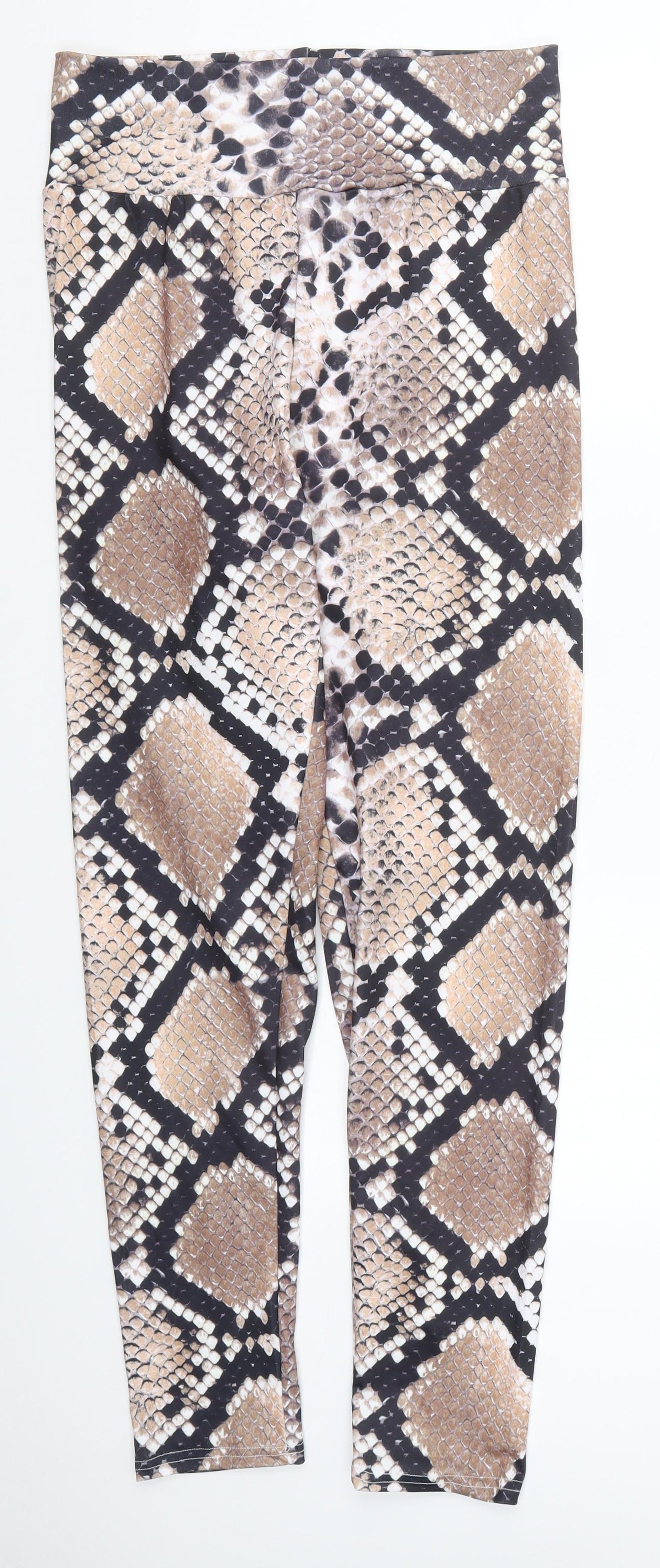 Preworn Womens Brown Animal Print Cotton Carrot Leggings Size M L29.5 in