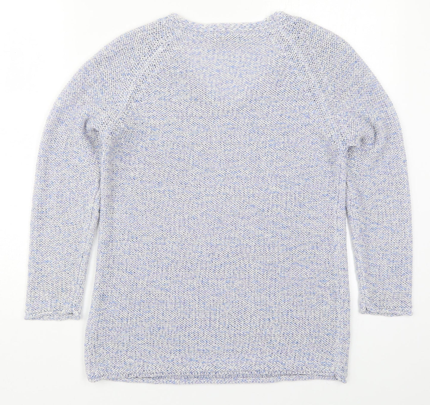 Roman Womens Blue V-Neck  Acrylic Pullover Jumper Size 10