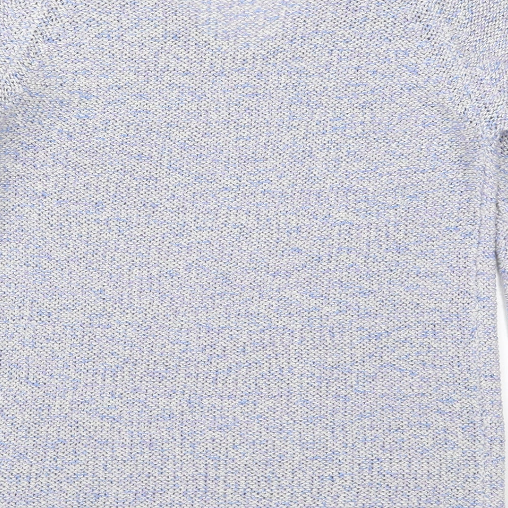 Roman Womens Blue V-Neck  Acrylic Pullover Jumper Size 10