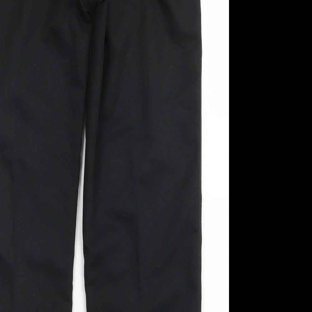 Dunlop Mens Black  Polyester Dress Pants Trousers Size 34 in L27 in Regular Button