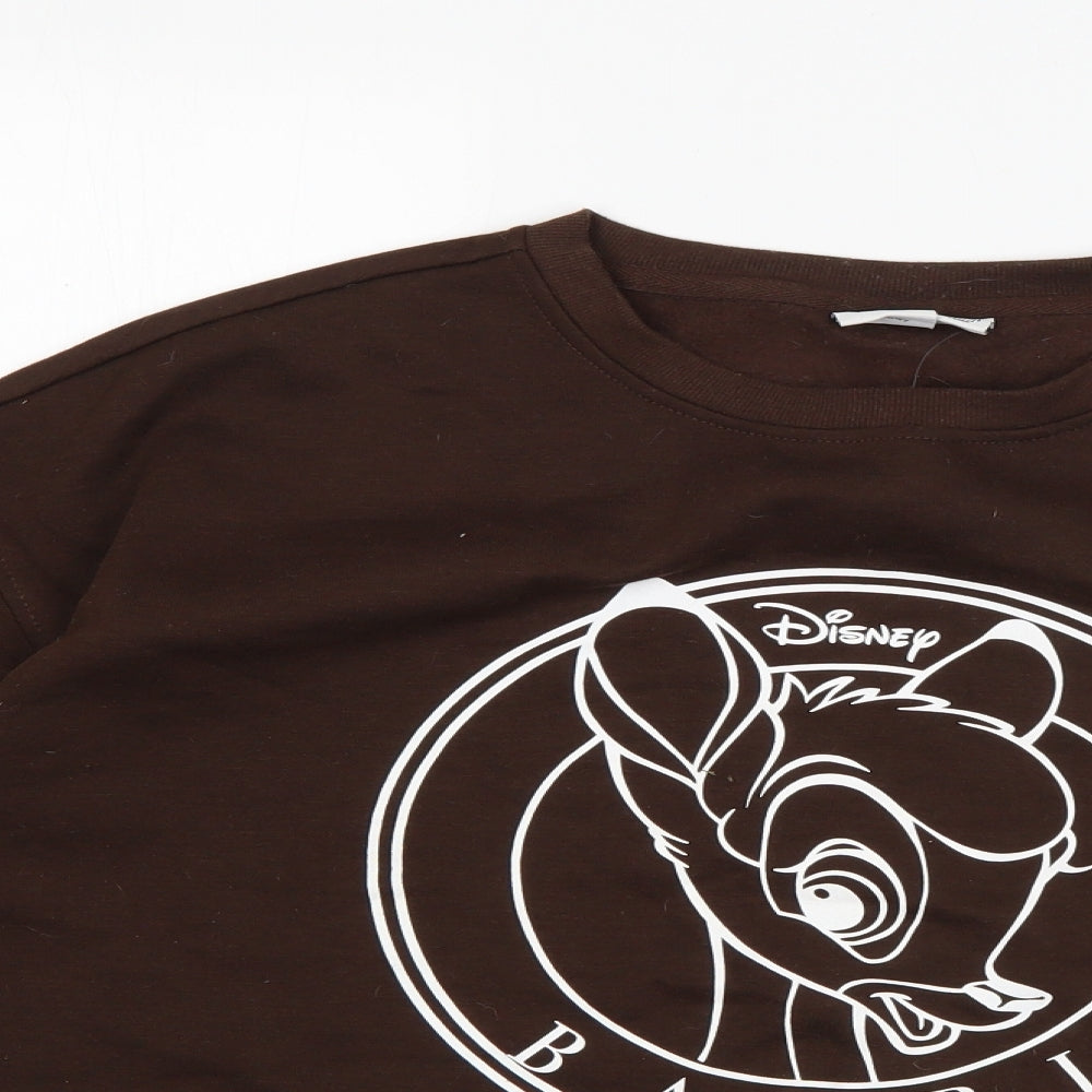 Disney Womens Brown  Polyester Pullover Sweatshirt Size 10  Pullover - Bambi