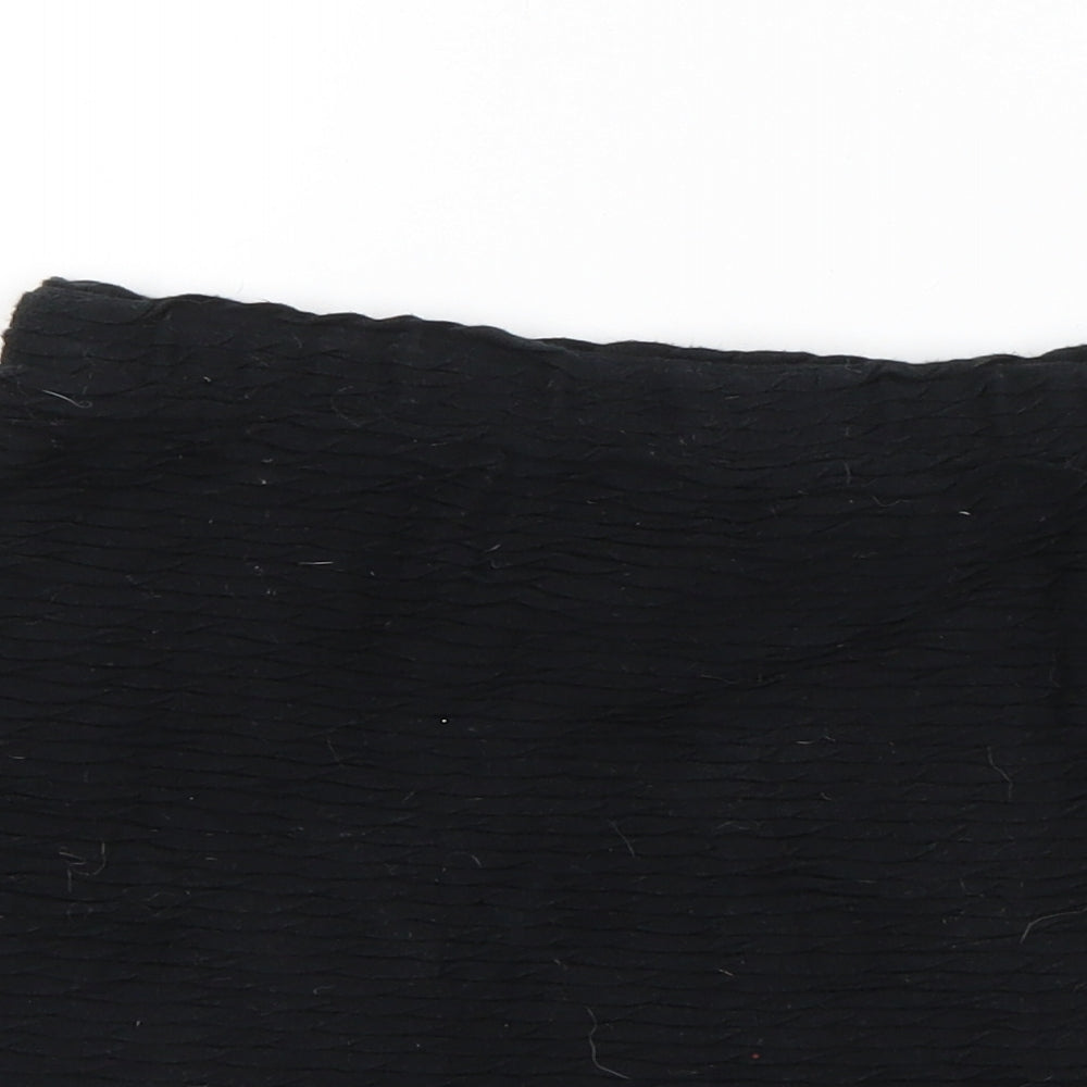 Topshop Womens Black  Cotton A-Line Skirt Size 10
