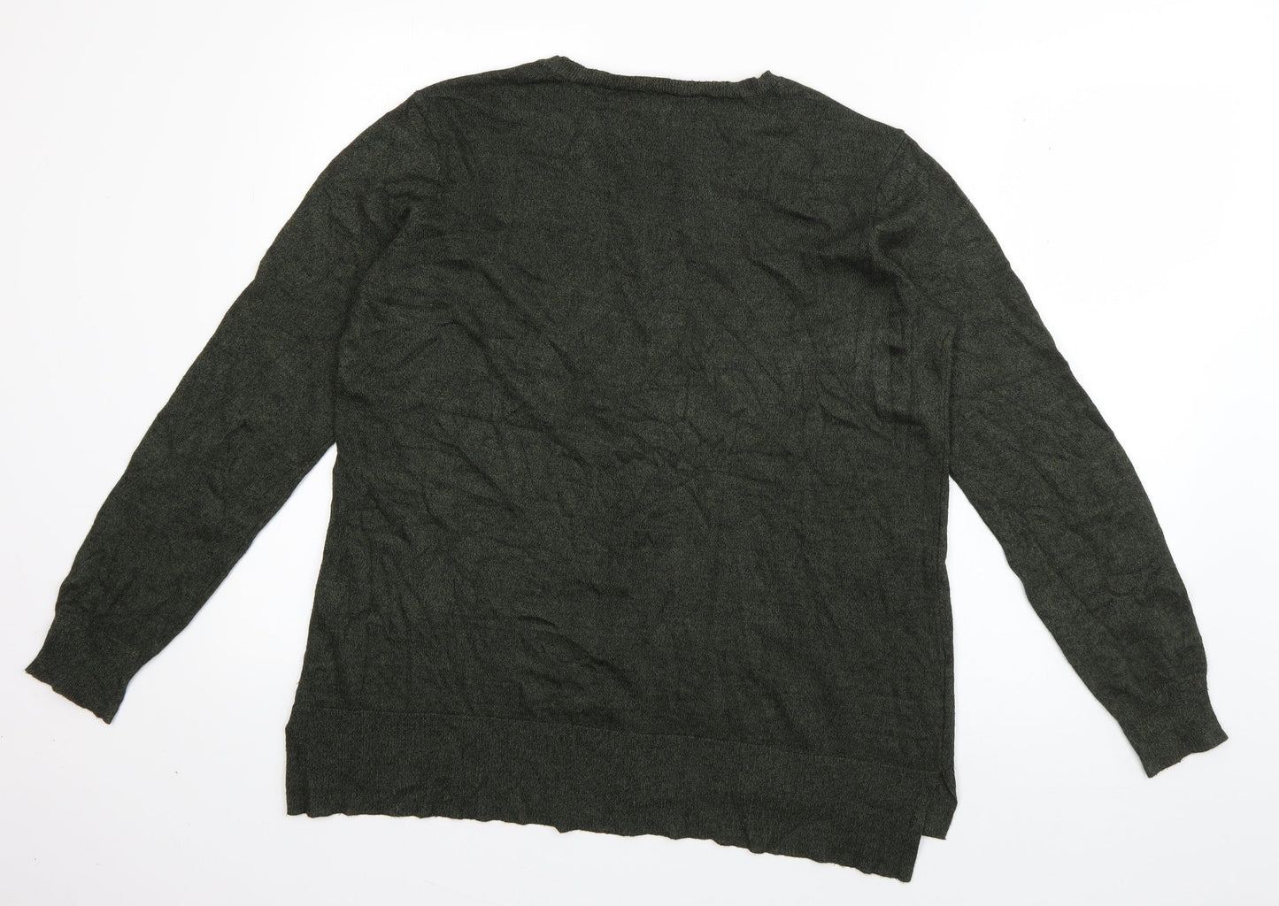 anko Womens Green Round Neck  Viscose Pullover Jumper Size 10