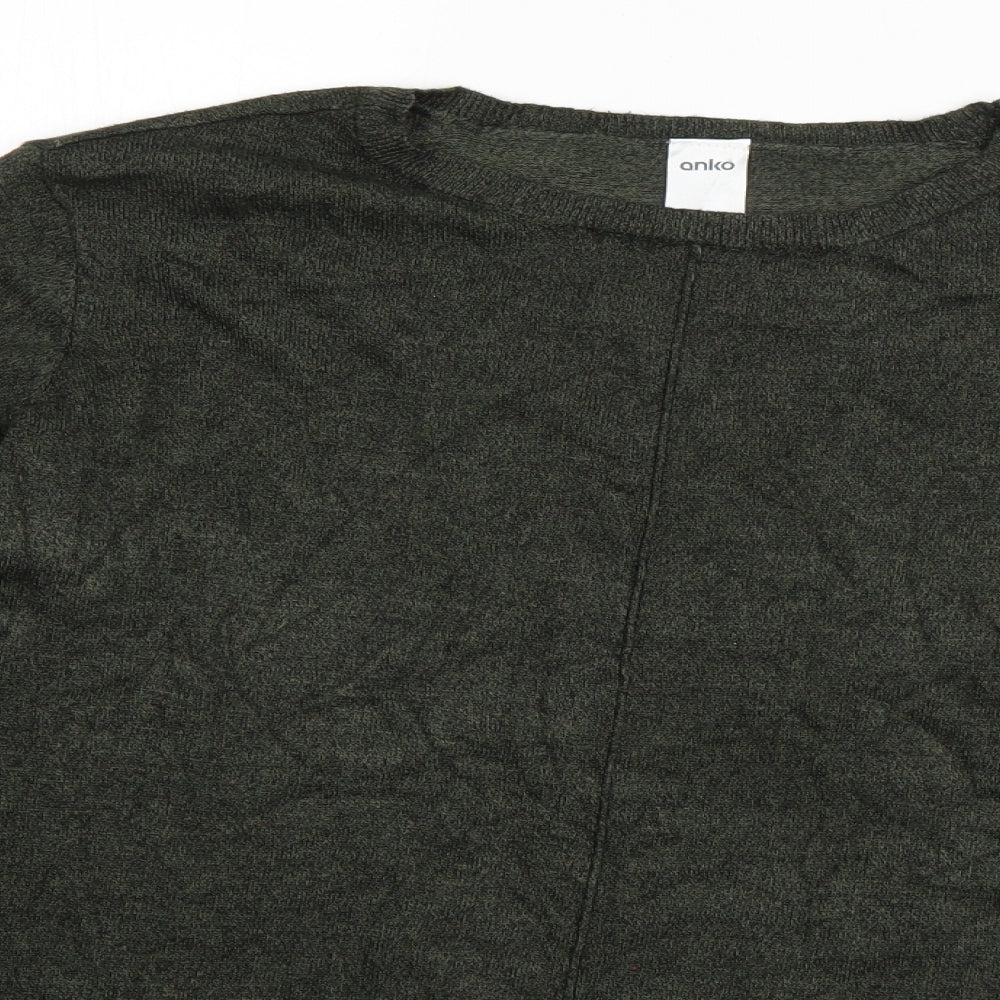 anko Womens Green Round Neck  Viscose Pullover Jumper Size 10