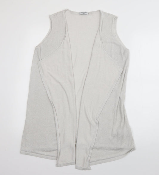 JD Williams Womens White V-Neck  Viscose Cardigan Jumper Size 16