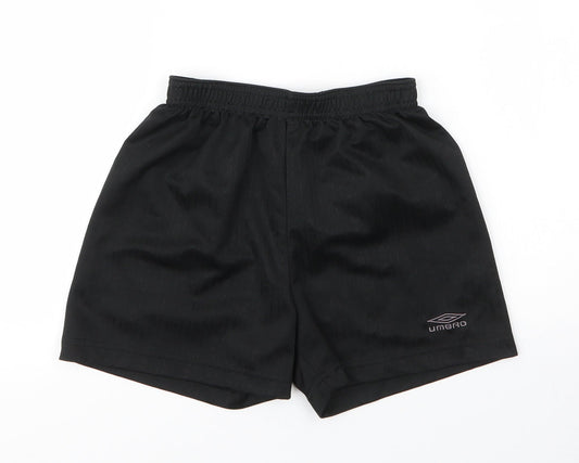 Umbro Boys Black  Polyester Sweat Shorts Size 5 Years  Regular