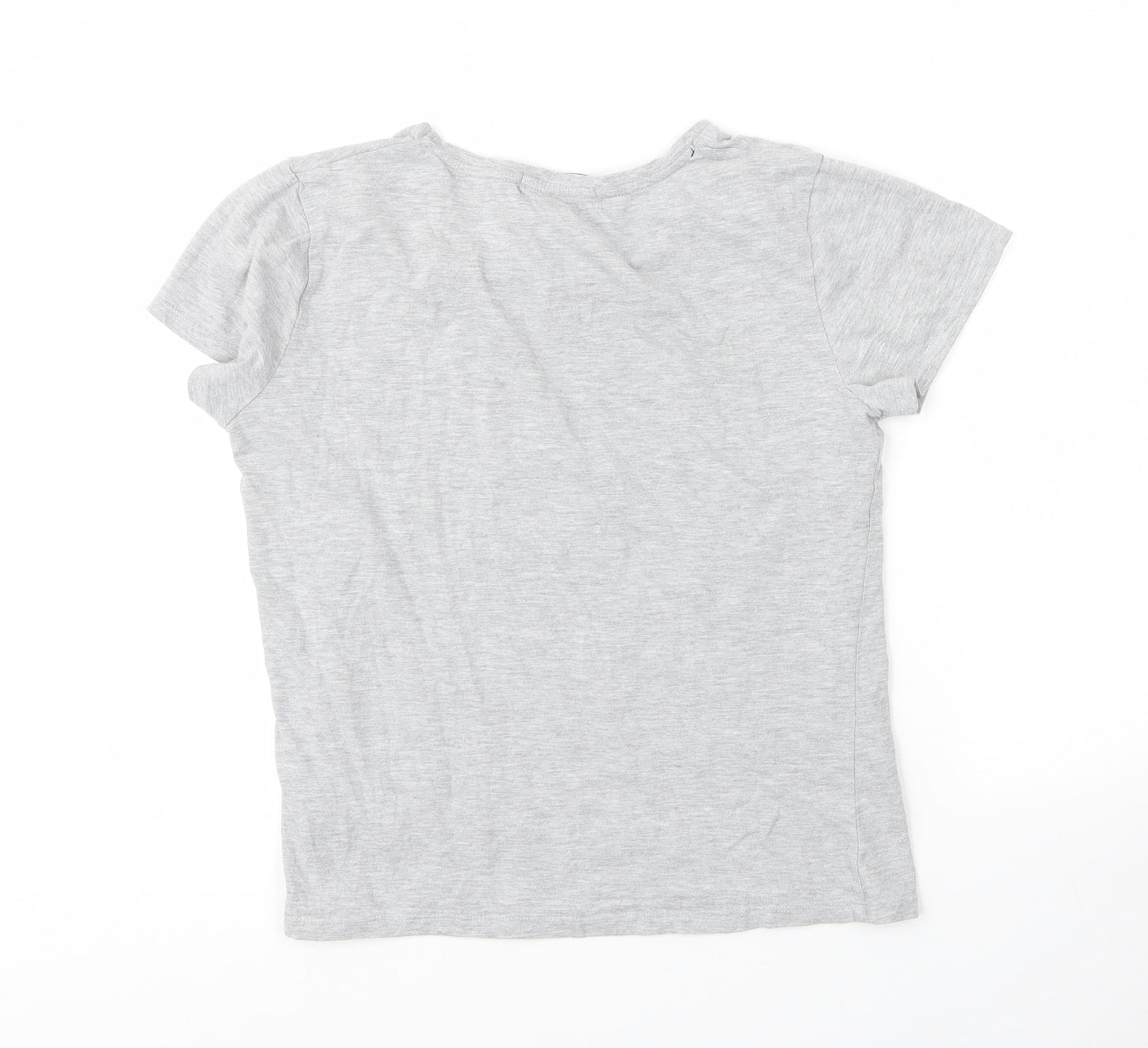 Blue Falg Womens Grey  Cotton Basic T-Shirt Size 8 Round Neck - Chelsea
