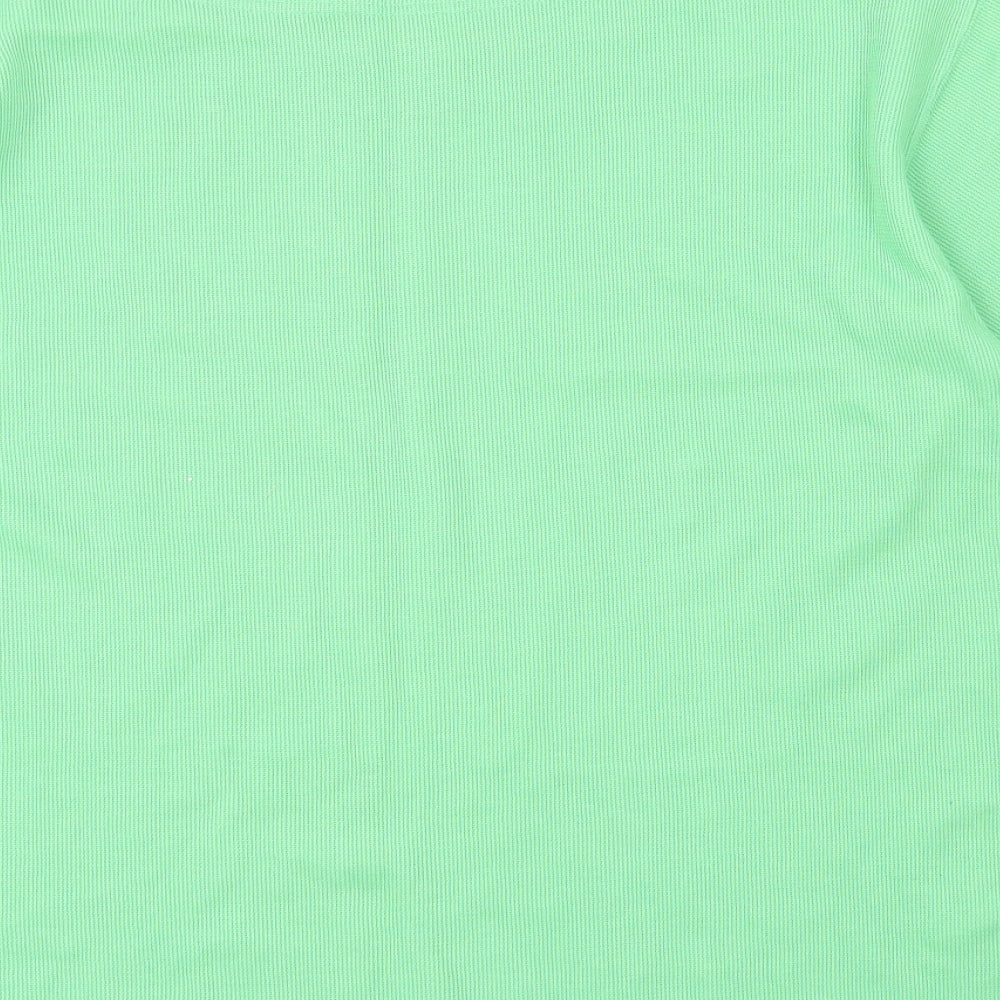 Joie De Vivre Womens Green  Polyester Basic T-Shirt Size L Round Neck