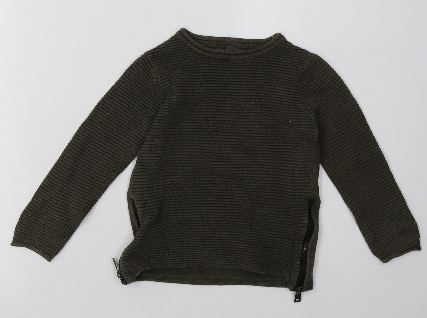 Primark Boys Green  Cotton Pullover Sweatshirt Size 2-3 Years  Zip