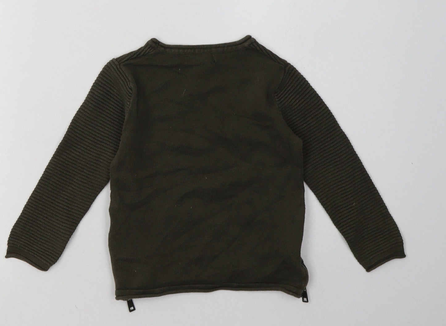 Primark Boys Green  Cotton Pullover Sweatshirt Size 2-3 Years  Zip
