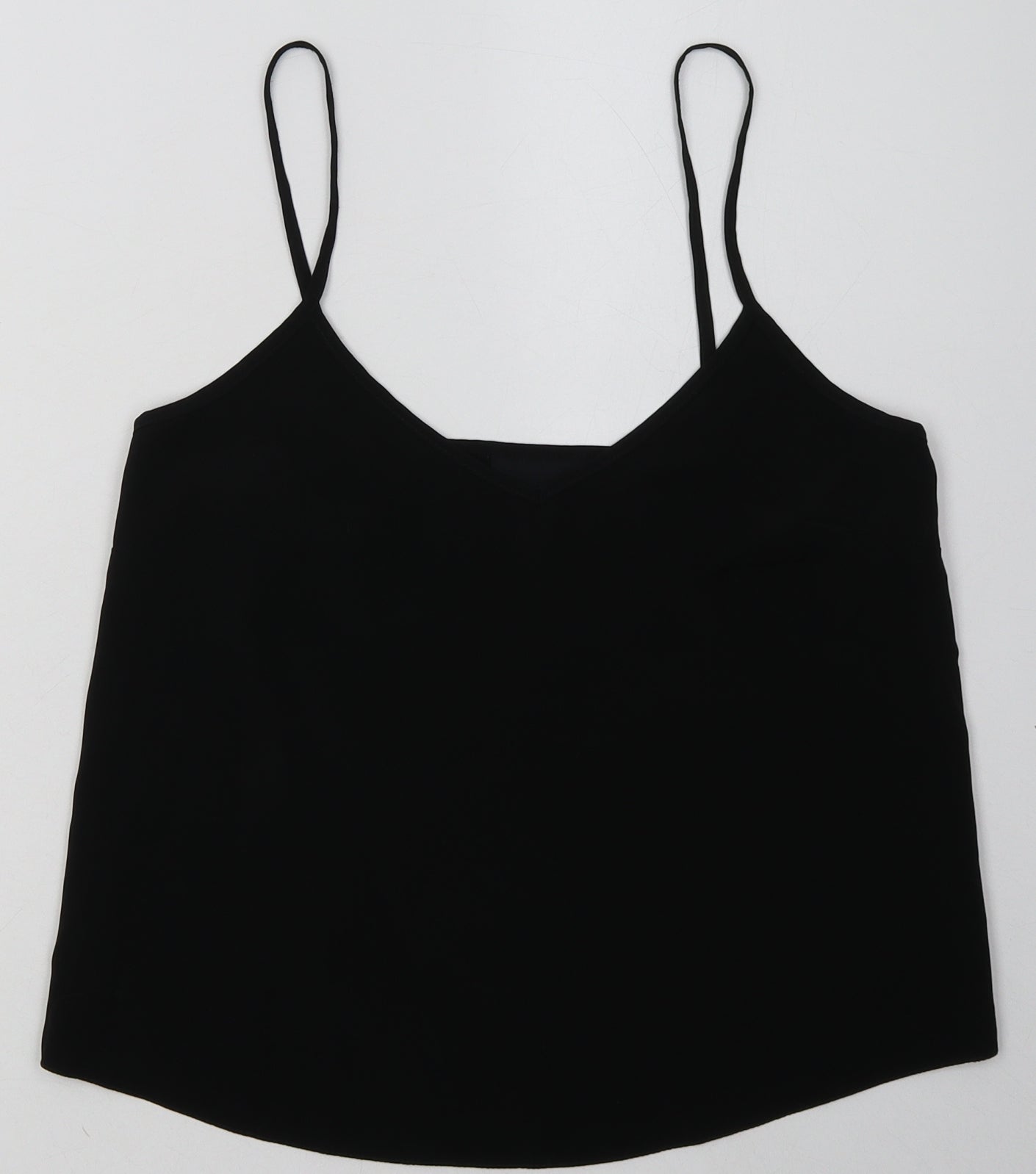 ASOS Womens Black  Polyester Cropped Tank Size 8 V-Neck