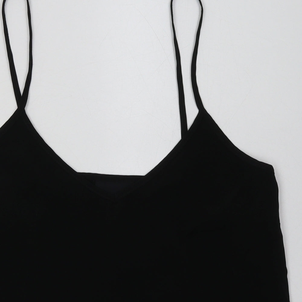 ASOS Womens Black  Polyester Cropped Tank Size 8 V-Neck