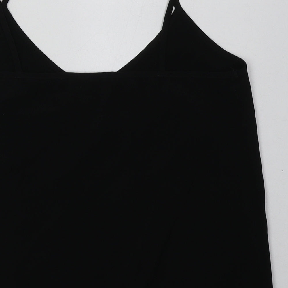 ASOS Womens Black  Polyester Cropped Tank Size 8 V-Neck