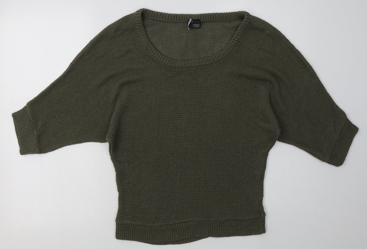 Sparkle & Fade Womens Green  Acrylic Pullover Sweatshirt Size L  Pullover