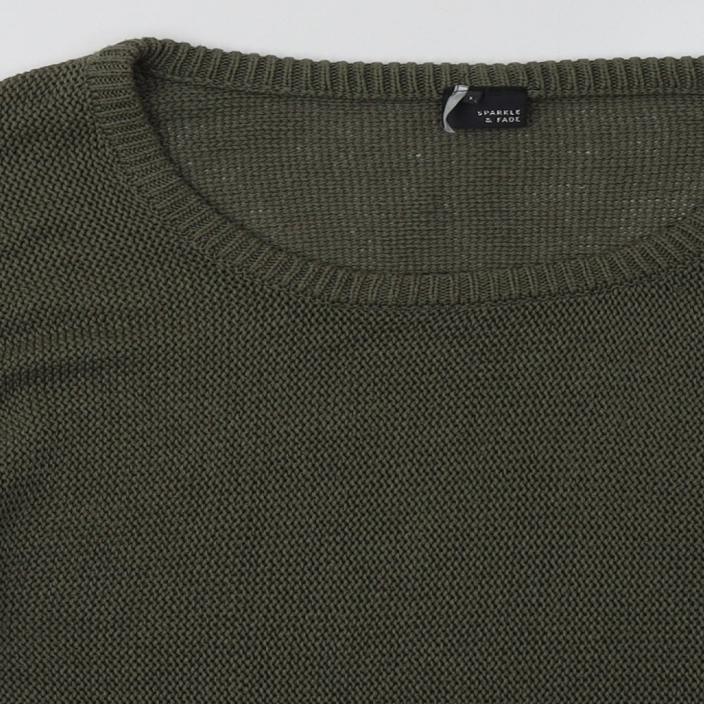 Sparkle & Fade Womens Green  Acrylic Pullover Sweatshirt Size L  Pullover
