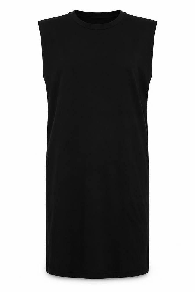 Zara Womens Black  Cotton Tank Dress  Size M  Crew Neck Pullover