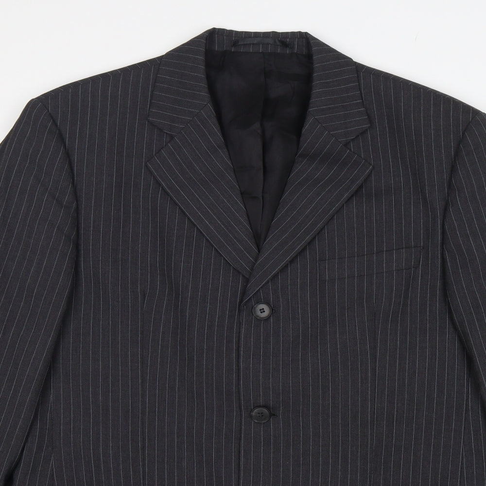 Mexx Mens Grey Striped Wool Jacket Suit Jacket