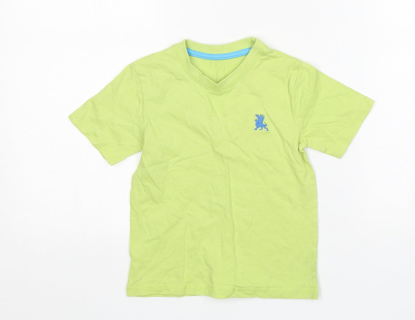 Matalan Boys Green  Cotton Basic T-Shirt Size 2-3 Years Round Neck