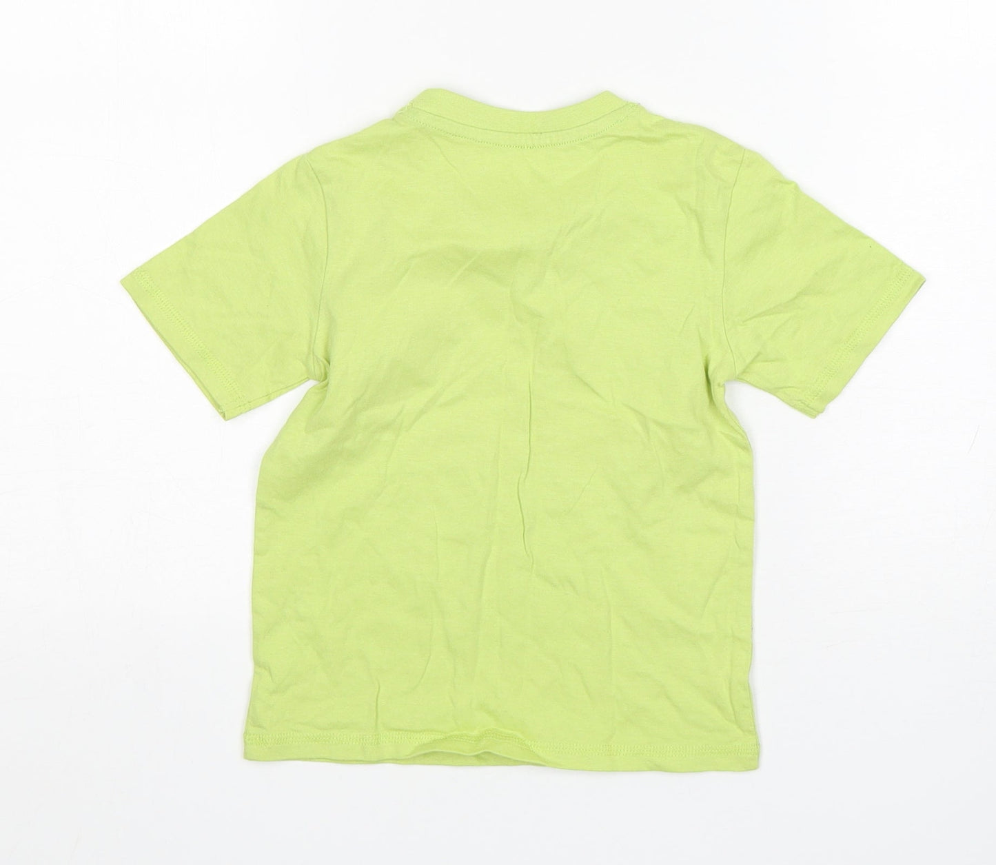 Matalan Boys Green  Cotton Basic T-Shirt Size 2-3 Years Round Neck