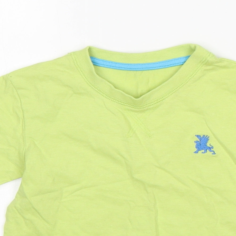 Matalan Boys Green  Cotton Basic T-Shirt Size 2-3 Years Round Neck