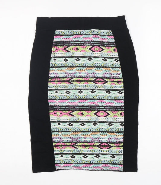 Damned Delux Womens Multicoloured Argyle/Diamond Viscose Straight & Pencil Skirt Size 10