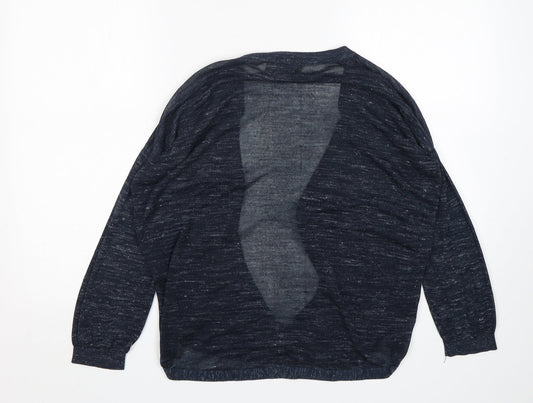 NEXT Womens Blue V-Neck  Acrylic Cardigan Jumper Size 10