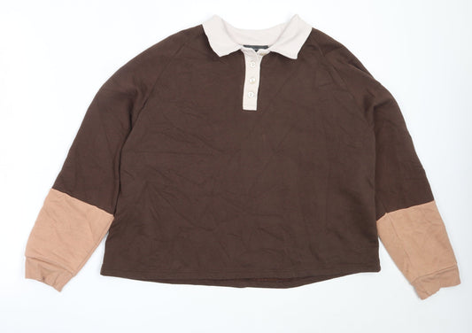Primark Womens Brown  Cotton Pullover Sweatshirt Size S