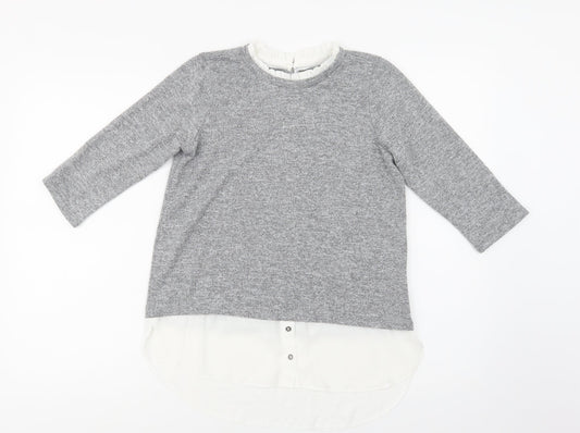 Dorothy Perkins Womens Grey Collared  Polyester Pullover Jumper Size 6