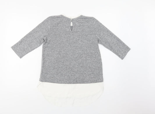 Dorothy Perkins Womens Grey Collared  Polyester Pullover Jumper Size 6