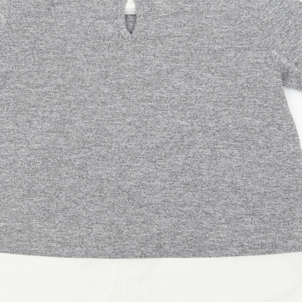 Dorothy Perkins Womens Grey Collared  Polyester Pullover Jumper Size 6