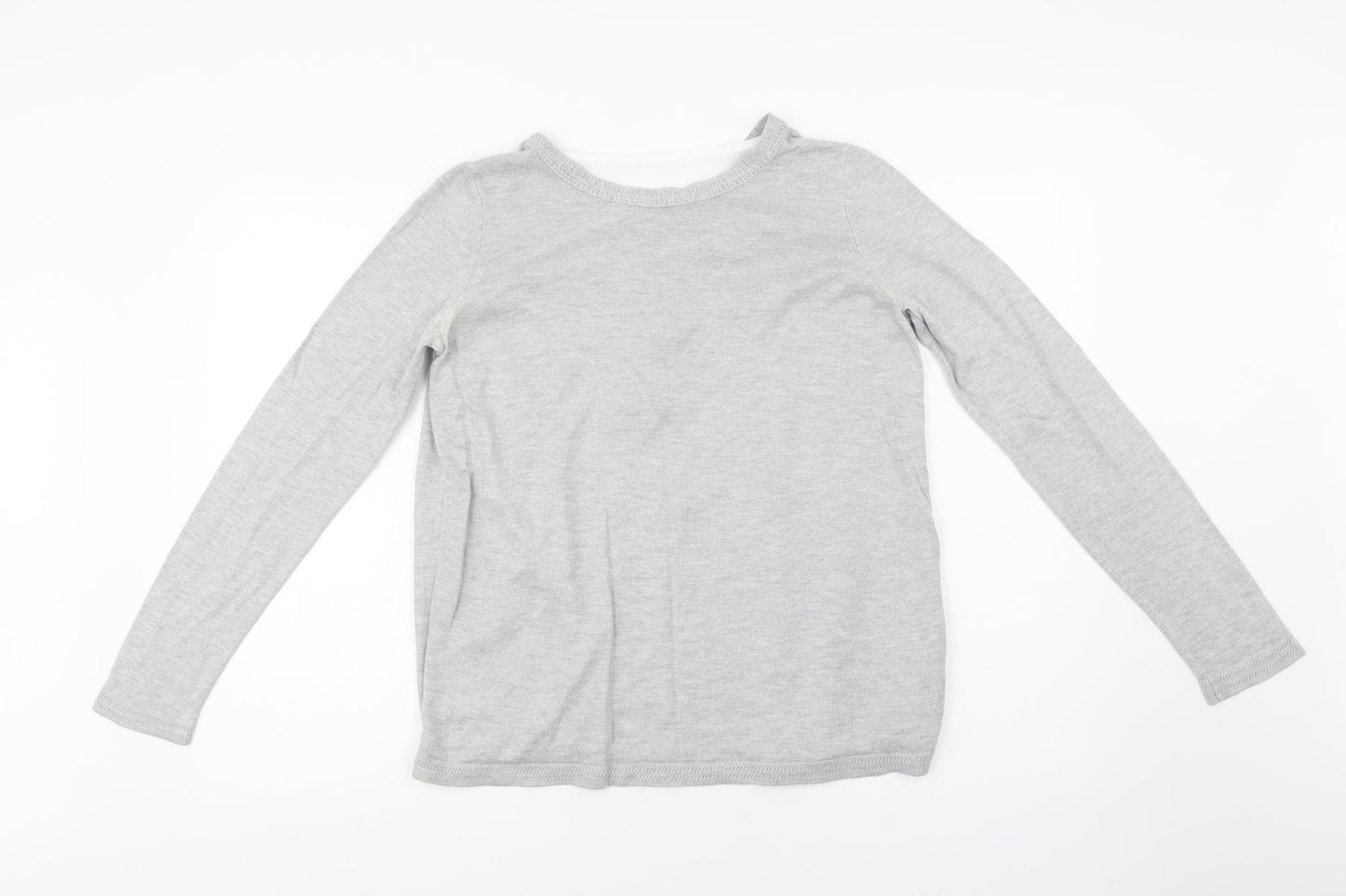 Dorothy Perkins Womens Grey Crew Neck  Acrylic Pullover Jumper Size 8